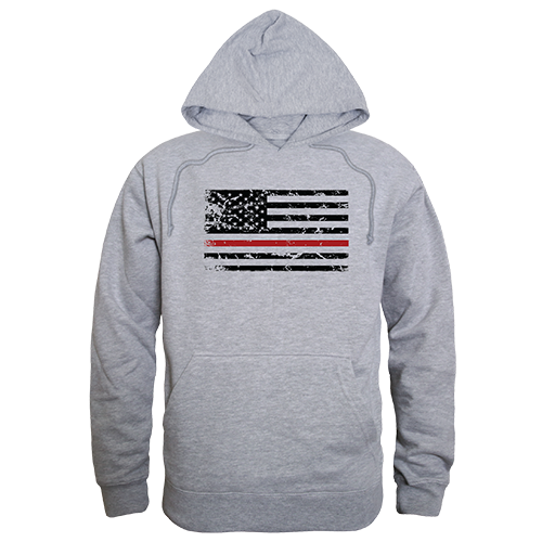 TS4-785-HGY-01 Thin Red Line Graphic Pullover Sweatshirt, Heather Grey - Small