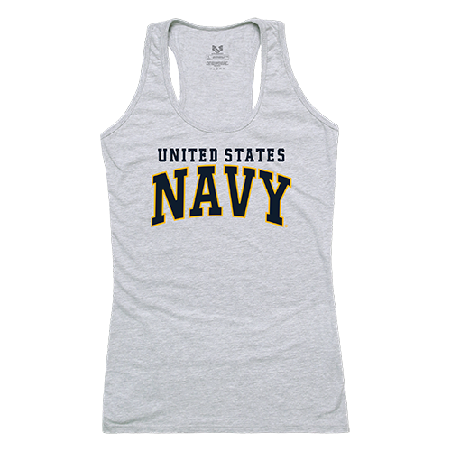 US Navy 3 Graphic Tank Top, Heather Grey - Extra Large