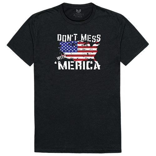 Dont Mess with America Relaxed Graphic Tee Shirt, Black - Small