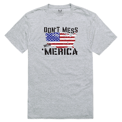 Dont Mess with America Relaxed Graphic Tee Shirt, Heather Gray - 2XL