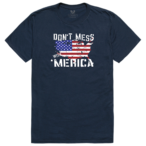 Dont Mess with America Relaxed Graphic Tee Shirt, Navy - 2XL