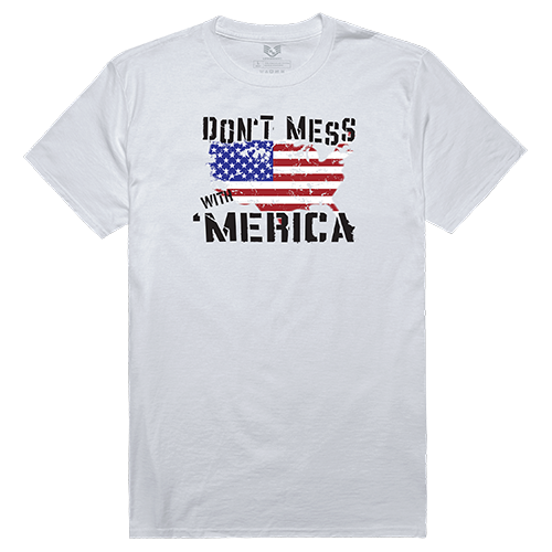 Dont Mess with America Relaxed Graphic Tee Shirt, White - Extra Large
