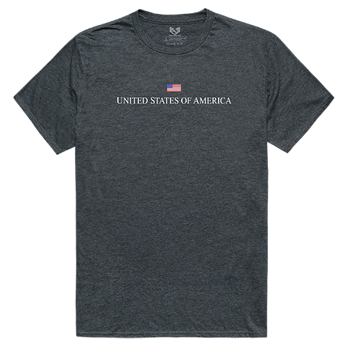 USA Relaxed Graphic Tee Shirt, Heather Charcoal - Medium