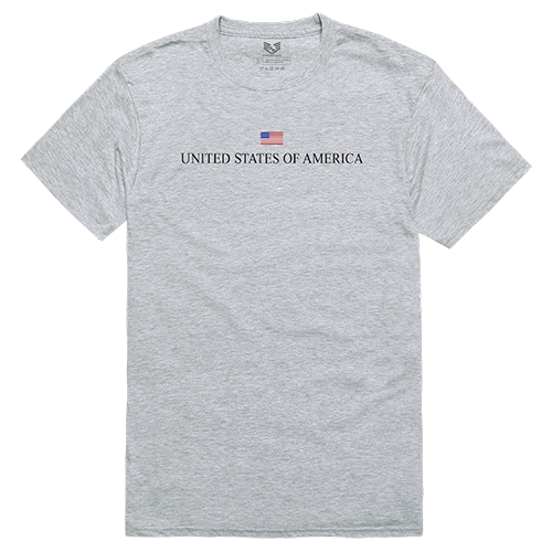 USA Relaxed Graphic Tee Shirt, Heather Gray - Medium
