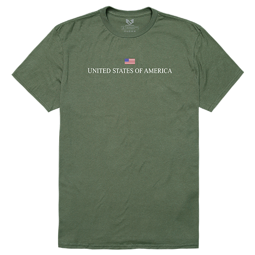 USA Relaxed Graphic Tee Shirt, Olive - Small