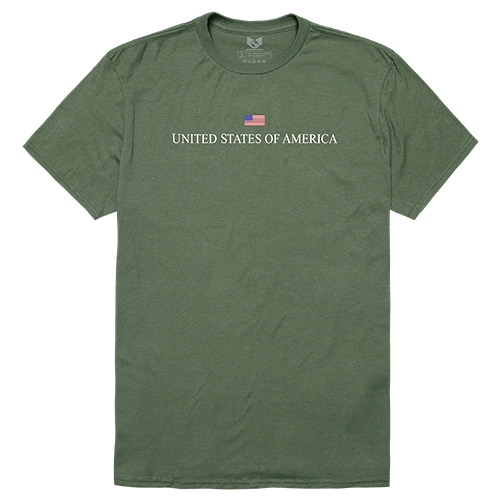 USA Relaxed Graphic Tee Shirt, Olive - Extra Large
