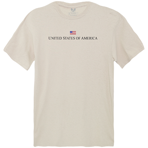 USA Relaxed Graphic Tee Shirt, Sand - Large