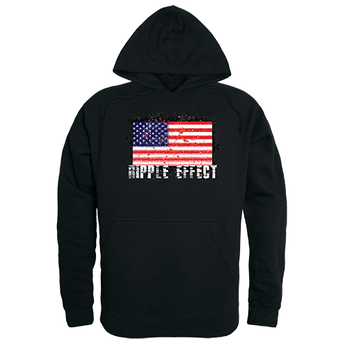 RS4-U04-BLK-02 Ripple Effect Graphic Pullover Sweatshirt, Black - Medium