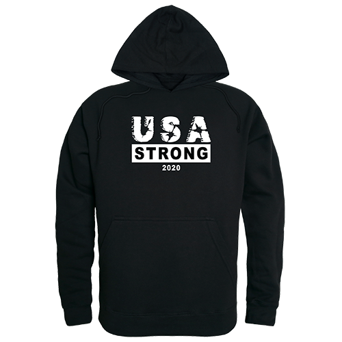 RS4-U08-BLK-05 USA Strong 3 Graphic Pullover Sweatshirt, Black - 2XL