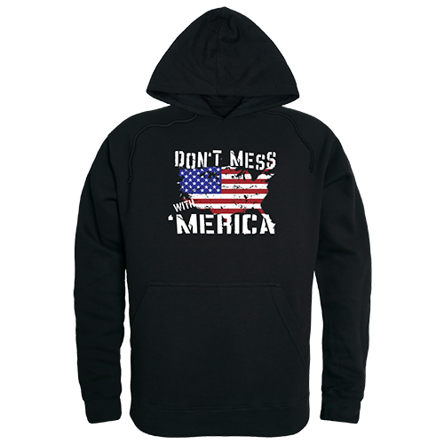 RS4-U10-BLK-02 Dont Mess with America Graphic Pullover Sweatshirt, Black - Medium
