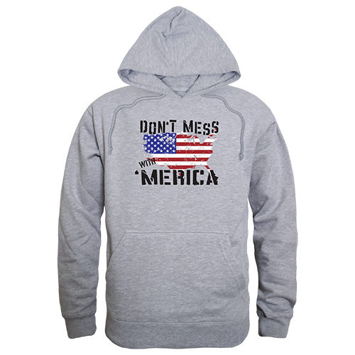 Dont Mess with America Graphic Pullover Sweatshirt, Heather Gray - Large