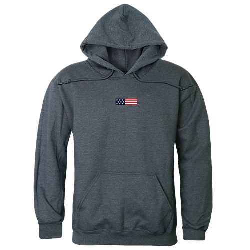 RS4-US1-HCH-02 US Flag 1 Graphic Pullover Sweatshirt, Heather Charcoal - Medium