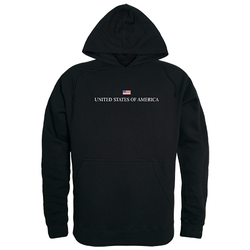 RS4-US3-BLK-03 USA Graphic Pullover Sweatshirt, Black - Large