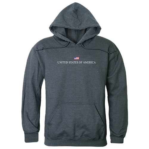 RS4-US3-HCH-02 USA Graphic Pullover Sweatshirt, Heather Charcoal - Medium