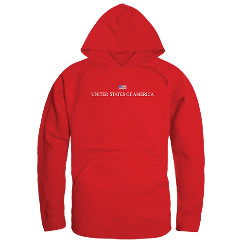 RS4-US3-RED-01 USA Graphic Pullover Sweatshirt, Red - Small