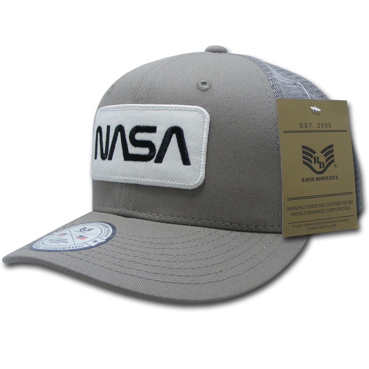 Worm NASA Patch Trucker Cap, Gray - One Size