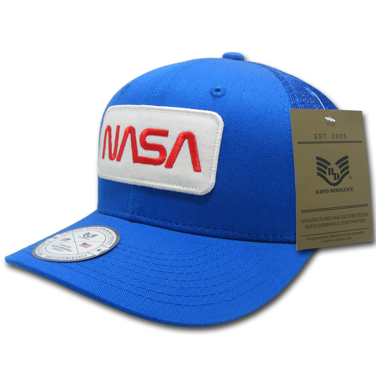 Worm NASA Patch Trucker Cap, Royal - One Size
