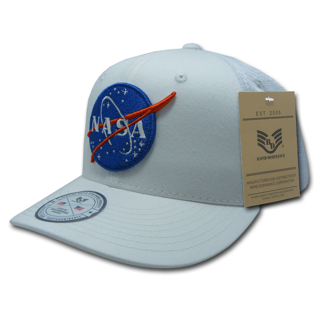 Meatball NASA Cotton Trucker Cap, White - One Size