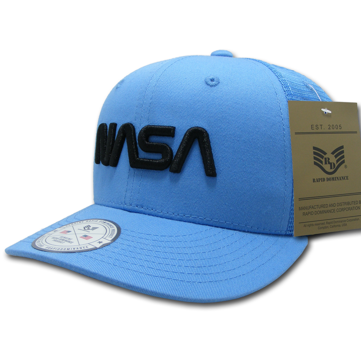 Worm NASA Cotton Trucker Cap, Sky - One Size