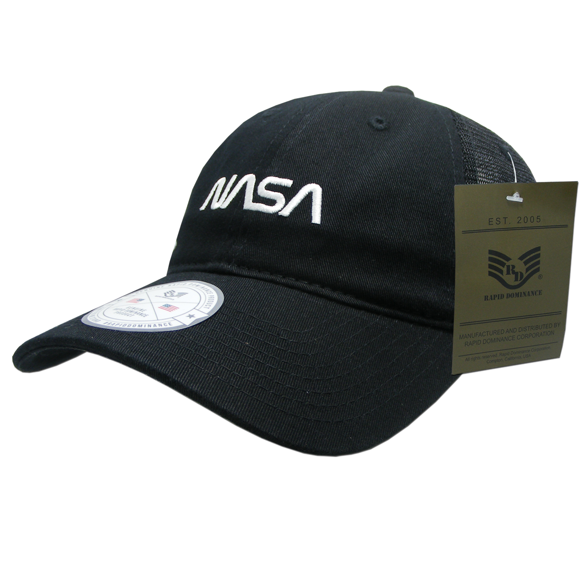 Worm NASA Relaxed Trucker Cap, Black - One Size