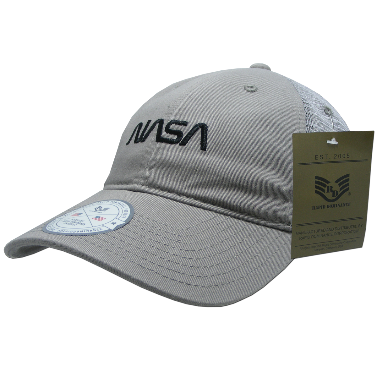 Worm NASA Relaxed Trucker Cap, Gray - One Size