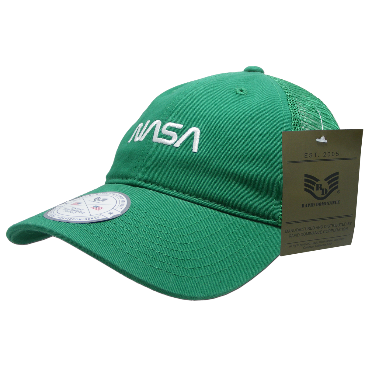 Worm NASA Relaxed Trucker Cap, Kelly - One Size