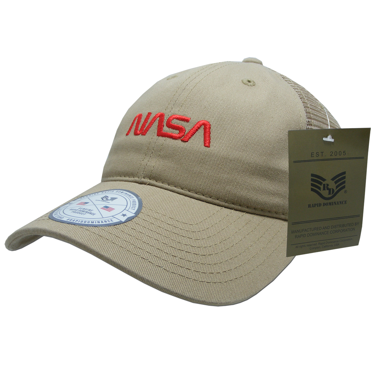 Worm NASA Relaxed Trucker Cap, Khaki - One Size