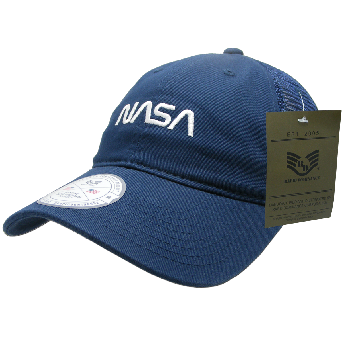 Worm NASA Relaxed Trucker Cap, Navy - One Size