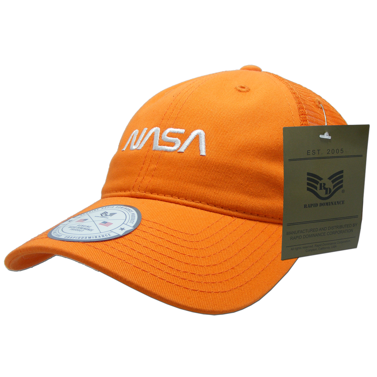 Worm NASA Relaxed Trucker Cap, Orange - One Size