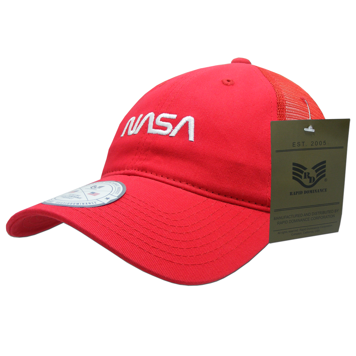 Worm NASA Relaxed Trucker Cap, Red - One Size