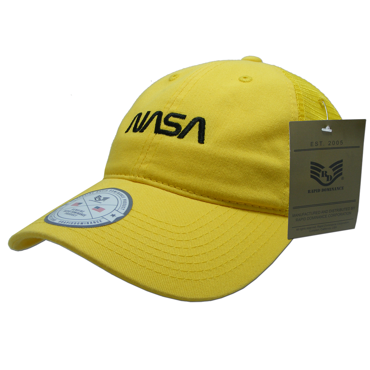 Worm NASA Soft Trucker Cap, Yellow - One Size