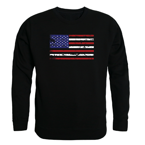 US Flag Graphic Crewneck Sweatshirt, Black - Extra Large