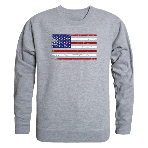 US Flag Graphic Crewneck Sweatshirt, Heather Gray - Extra Large