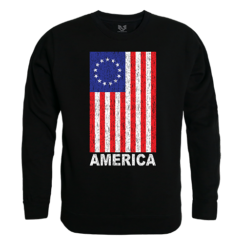 America Graphic Crewneck Sweatshirt, Black - 2XL