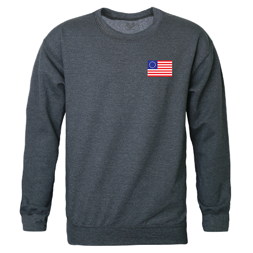 Betsy Ross 1 Graphic Crewneck Sweatshirt, Heather Charcoal - 2XL