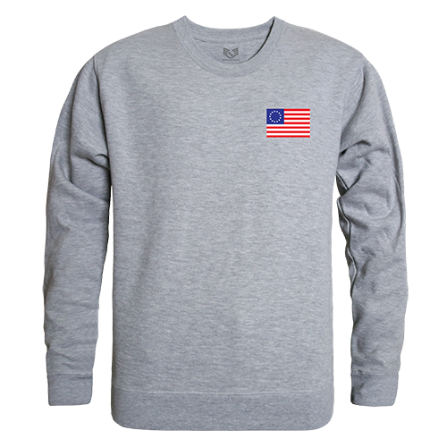Betsy Ross 1 Graphic Crewneck Sweatshirt, Heather Gray - Medium