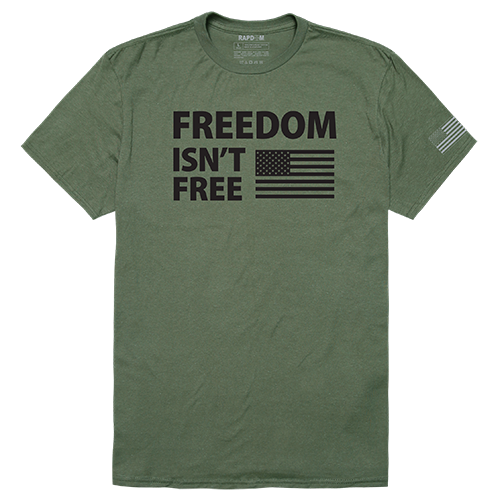 Freedom Isnt Tactical Graphic Tee Shirt, Olive - Large