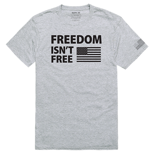 Freedom Isnt Tactical Graphic Tee Shirt, Heather Gray - Medium