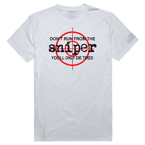 Sniper Tactical Graphic Tee Shirt, White - Medium
