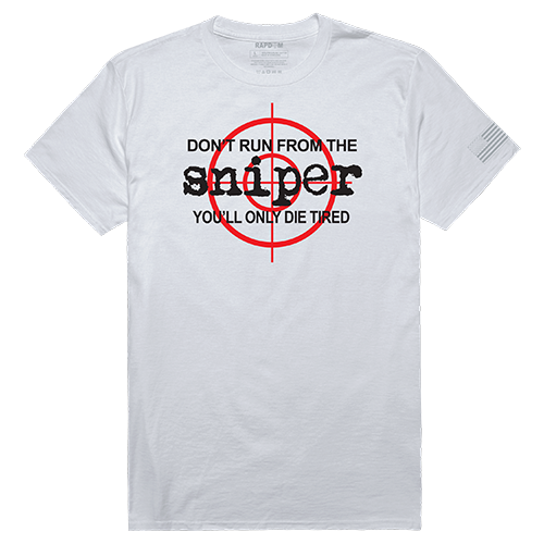 Sniper Tactical Graphic Tee Shirt, White - Extra Large