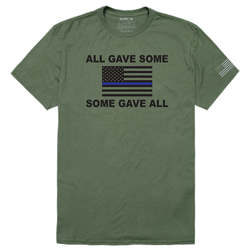 All Gave Some Tactical Graphic Tee Shirt, Olive - Medium