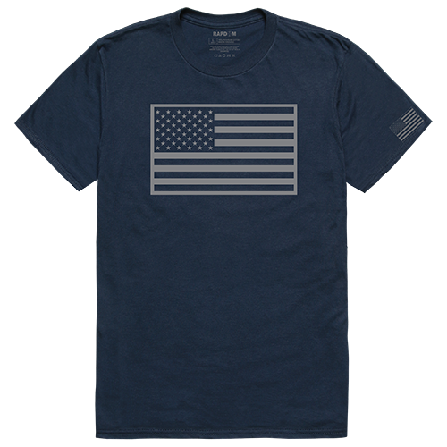 Tonal Flag Tactical Graphic Tee Shirt, Navy - Extra Large