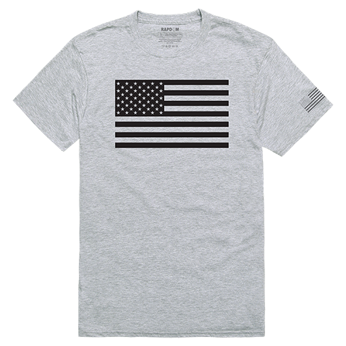 Tonal Flag Tactical Graphic Tee Shirt, Heather Gray - 2XL