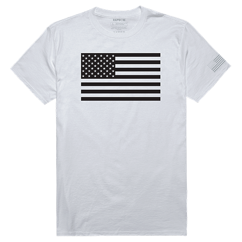 Tonal Flag Tactical Graphic Tee Shirt, White - 2XL