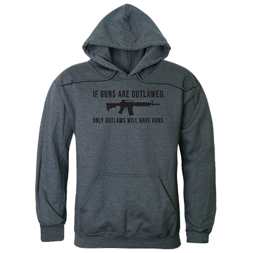 Outlawed Graphic Pullover Sweatshirt, Heather Charcoal - Large