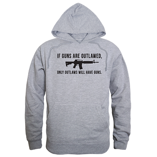 Outlawed Graphic Pullover Sweatshirt, Heather Gray - Small