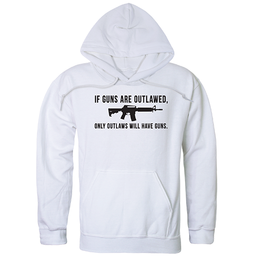 Outlawed Graphic Pullover Sweatshirt, White - Large