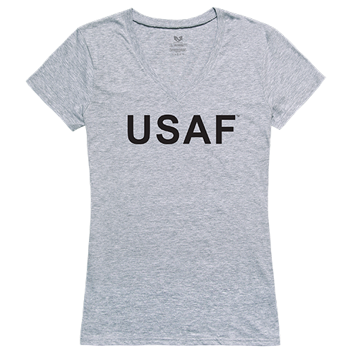 Air Force Graphic V-Neck T-Shirt, Heather Gray - Small