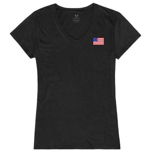 Betsy Ross 1 Graphic V-Neck T-Shirt, Black - Large