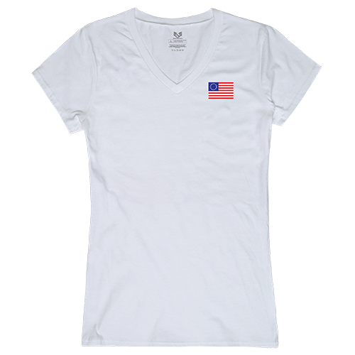 G03-BR1-WHT-05 Betsy Ross 1 Graphic V-Neck T-Shirt, White - 2XL